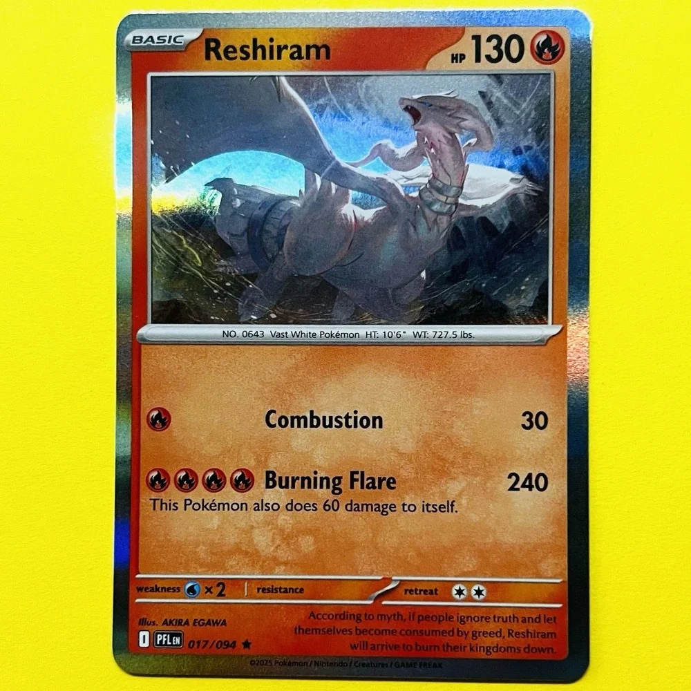 Pokemon Reshiram 017/094 Holo Paradox Rift Scarlet & Violet‎ Rare